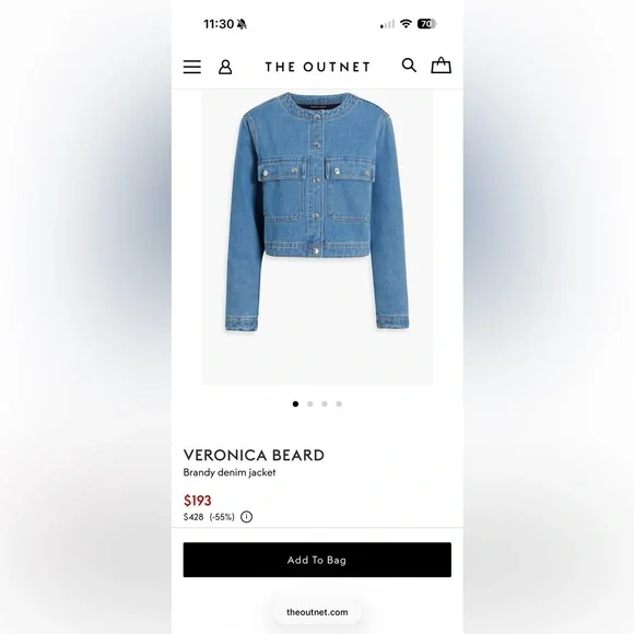 Veronica beard Bradley denim jacket - Picture 3 of 4